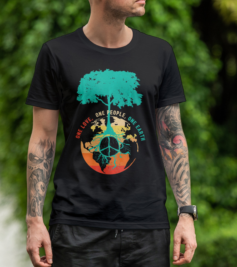One Love One People One Earth Peace Tree T-Shirt
