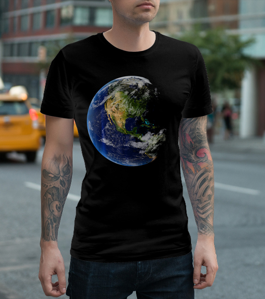 Planet Earth North America Globe T-Shirt