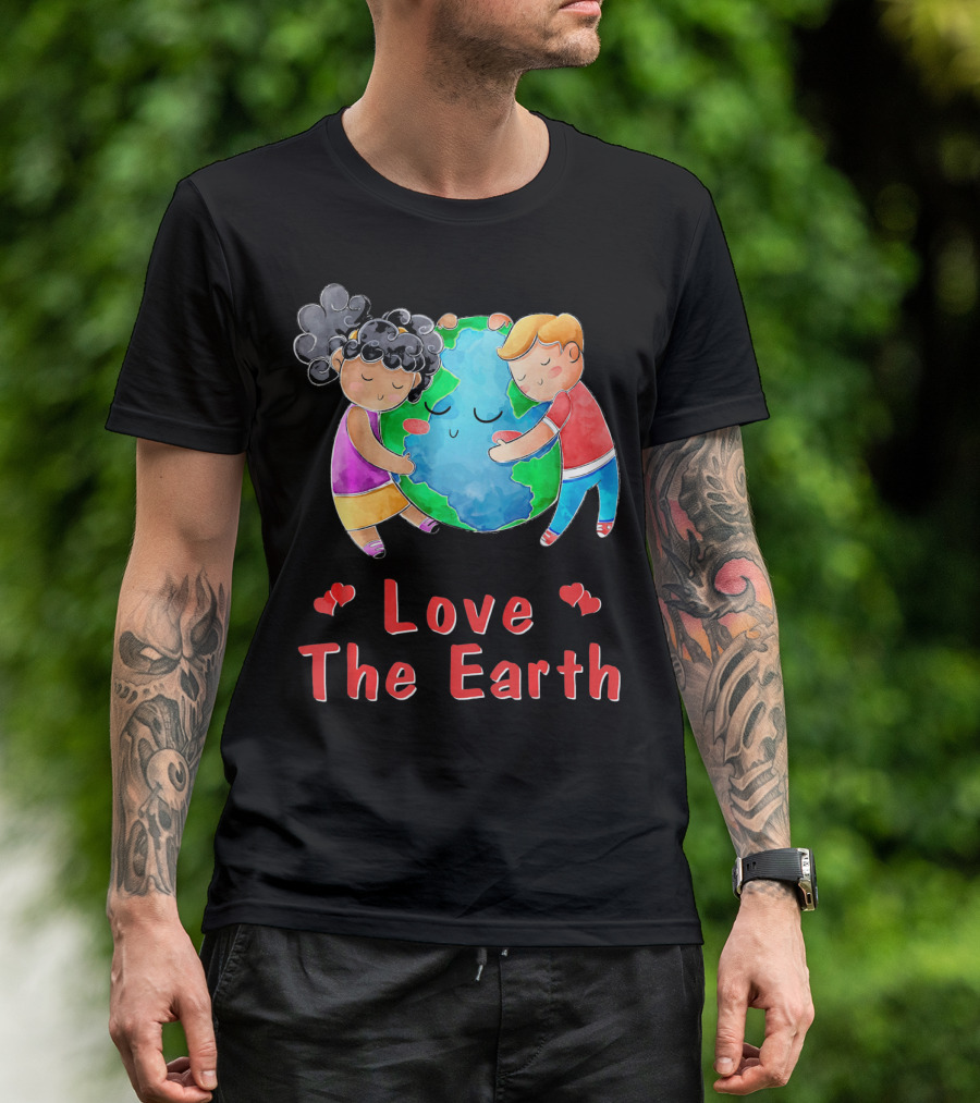 Love The Earth Children Hugging Globe T-Shirt