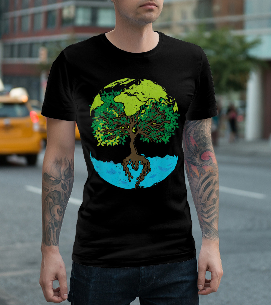 World Environment Earth Day Save The Tree Planet Nature Conservation T-Shirt