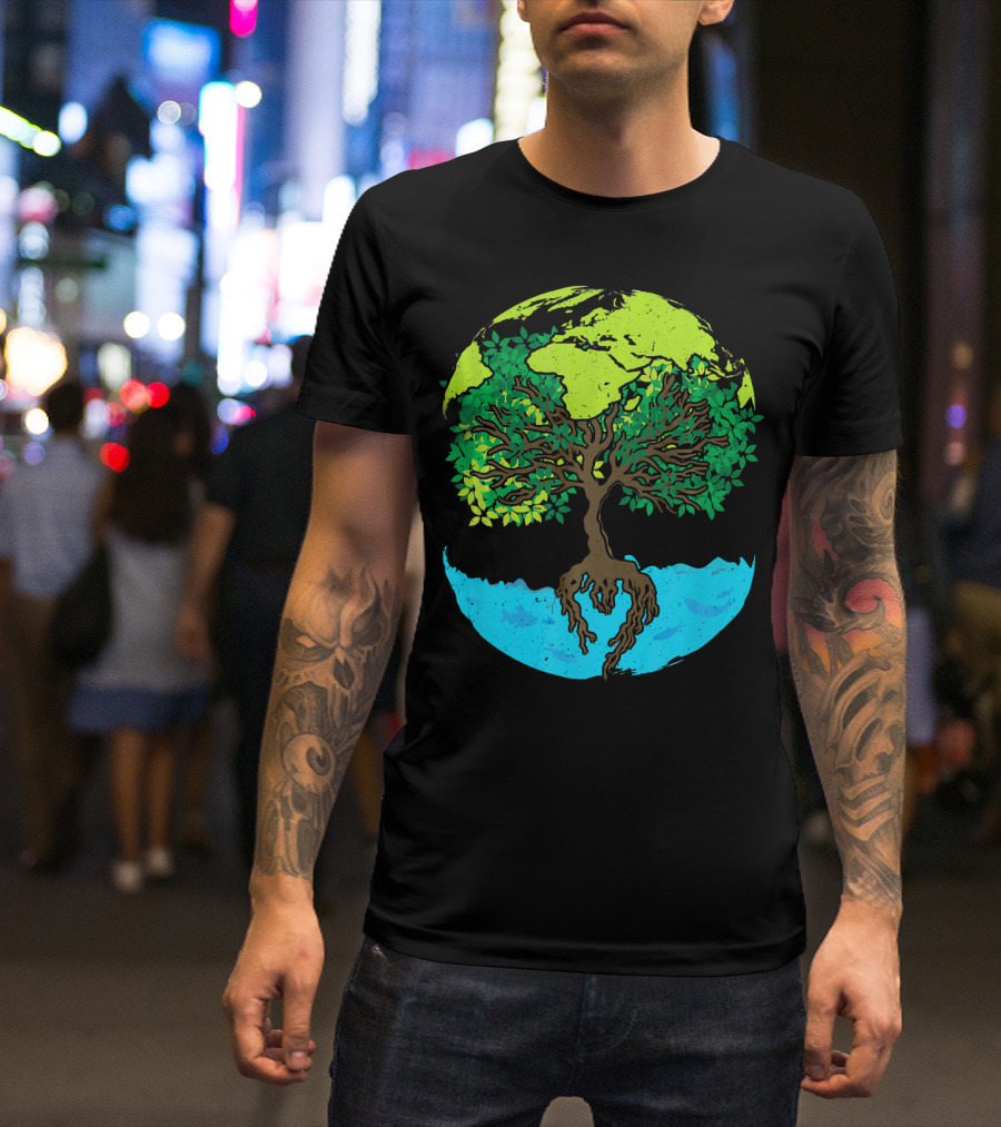 World Environment Earth Day Save The Tree Planet Nature Conservation T-Shirt
