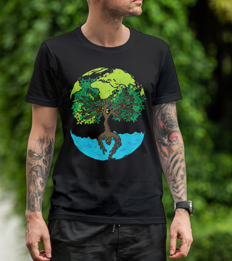 World Environment Earth Day Save The Tree Planet Nature Conservation T-Shirt