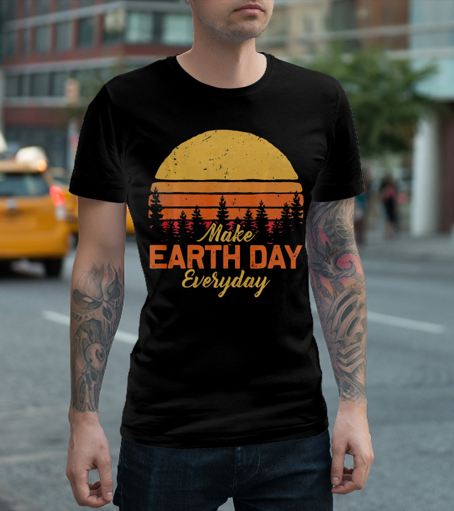 Make Earth Day Everyday Sunset Forest T-Shirt