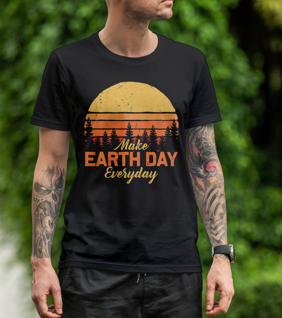 Make Earth Day Everyday Sunset Forest T-Shirt