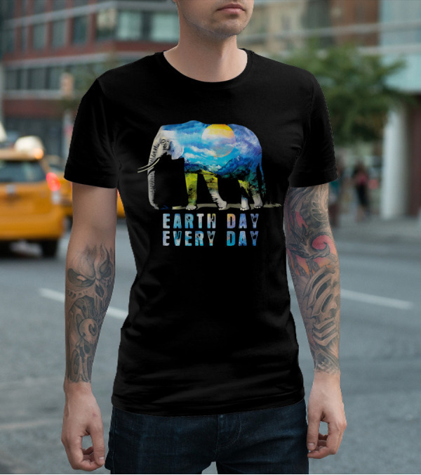 Elephant Earth Day Every Day Nature Scene T-Shirt
