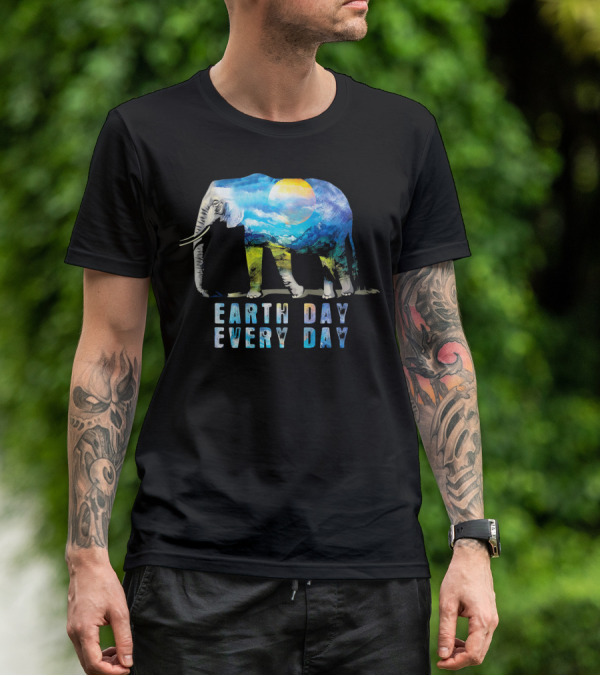 Elephant Earth Day Every Day Nature Scene T-Shirt