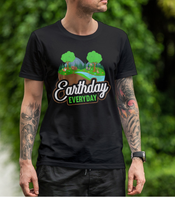 Earth Day Every Day Conservation Wildlife Nature Scene T-Shirt