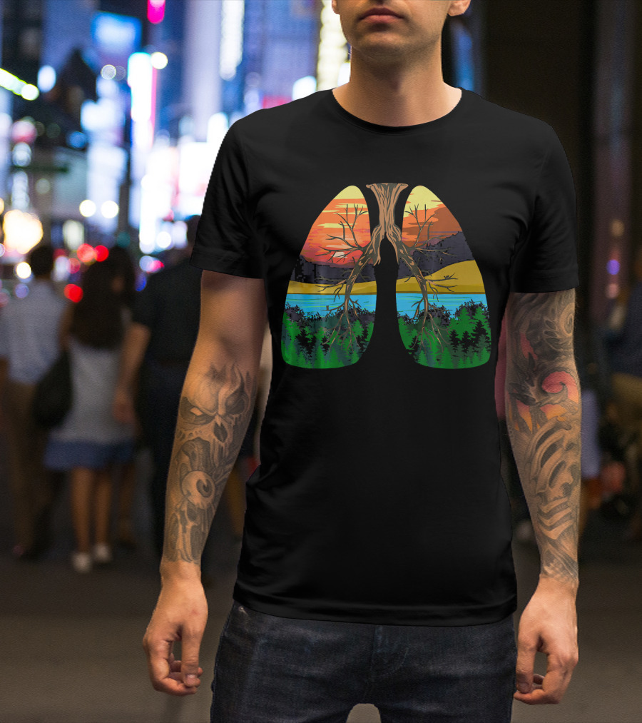 Lungs Of Nature With Forest Landscape For Earth Day Environment T-Shirt