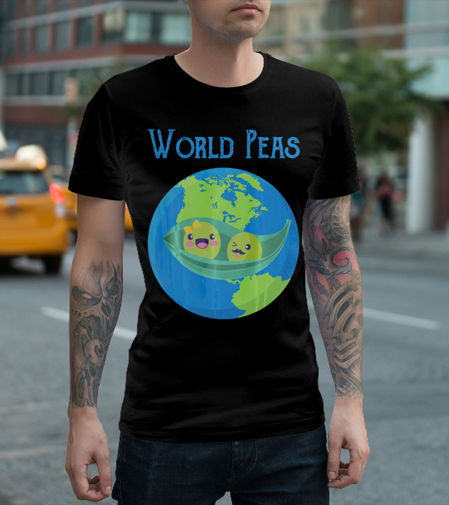 World Peas Funny World Peace Pun Earth Peas T-Shirt