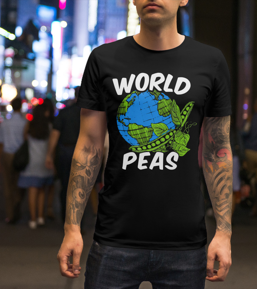 World Peas Pun Funny Peace On Earth T-Shirt