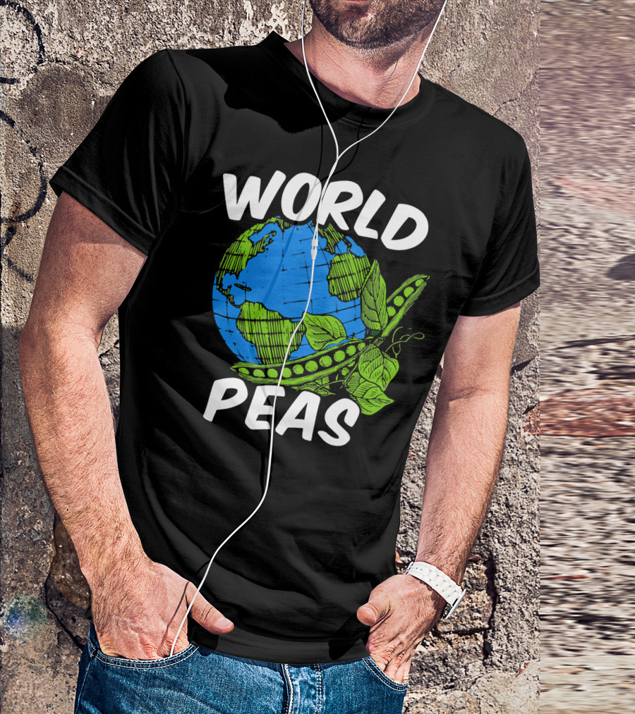 World Peas Pun Funny Peace On Earth T-Shirt