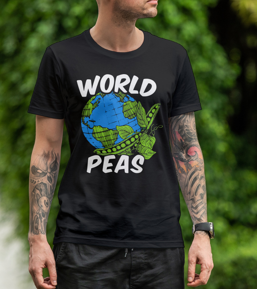 World Peas Pun Funny Peace On Earth T-Shirt