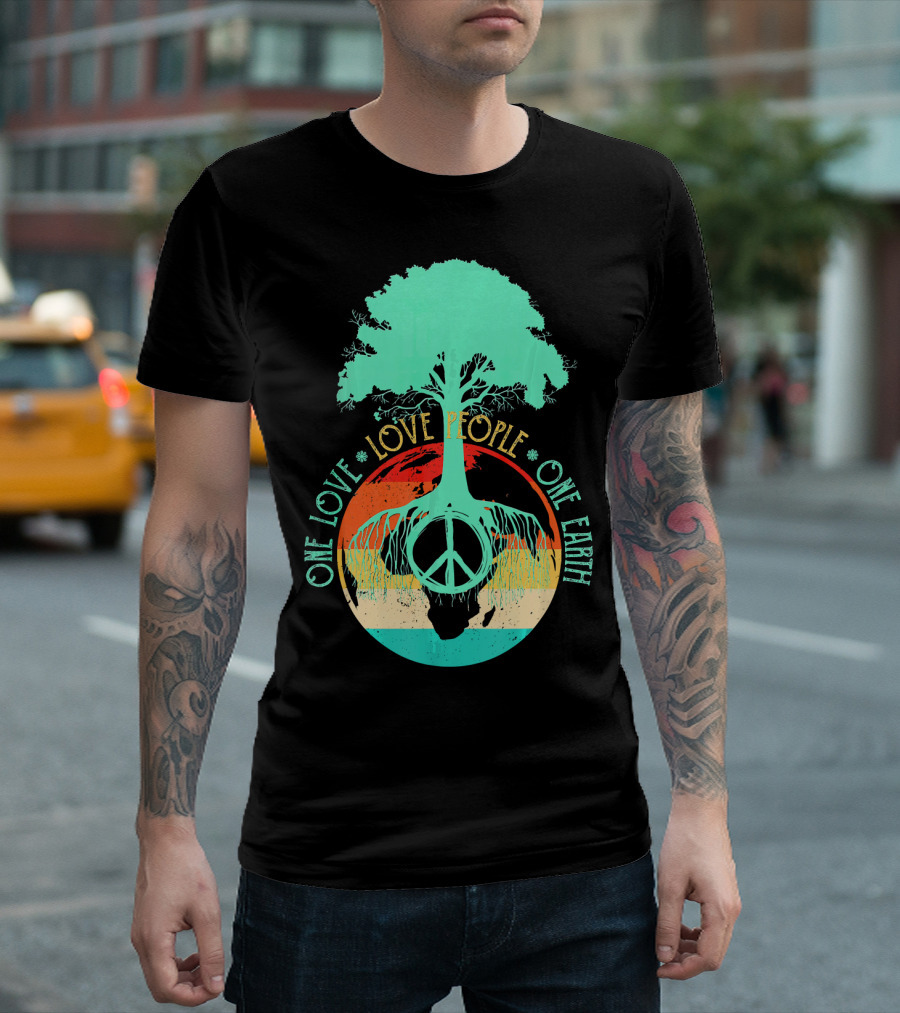 One Love People One Earth Peace Tree T-Shirt