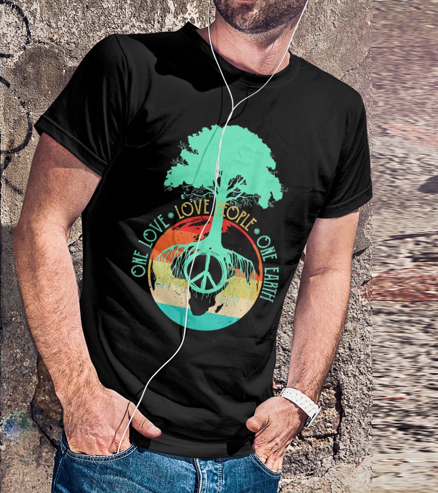 One Love People One Earth Peace Tree T-Shirt