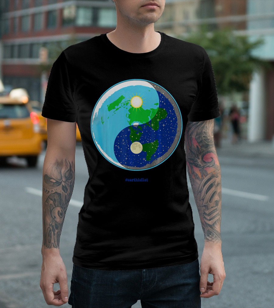 Ying Yang Flat Earth Truther #earthisflat Sun and Moon T-Shirt