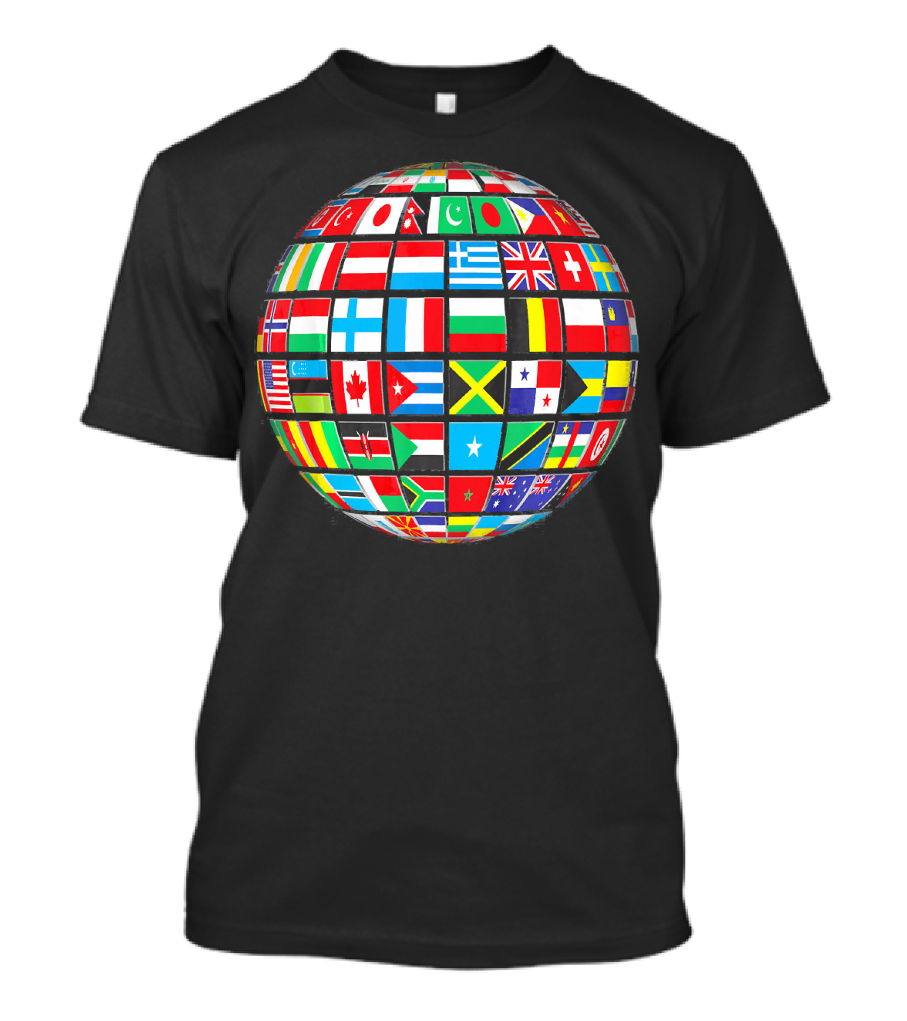 World Flag Buttons Global Flags Sphere T-Shirt