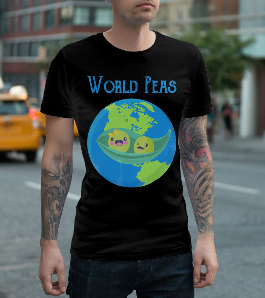 World Peas Give Peas A Chance Earth Peapod T-Shirt