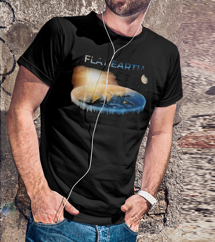 Flat Earth Dome Map With Sun And Moon T-Shirt