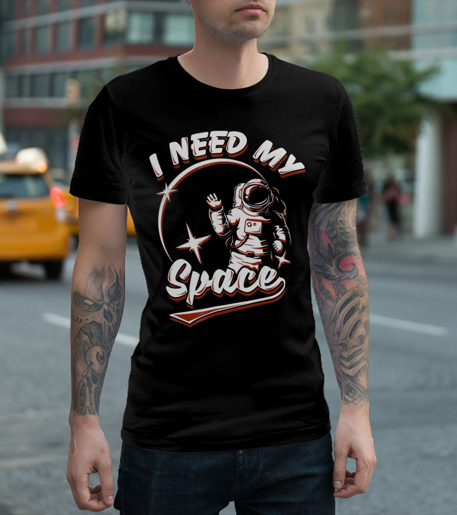 Astronaut I Need My Space Moon Earth T-Shirt