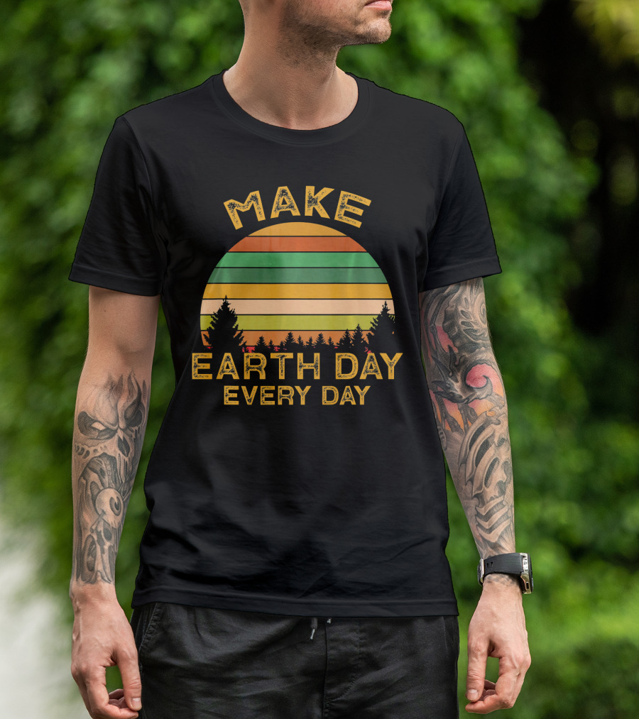 Make Earth Day Every Day Sunset Forest T-Shirt