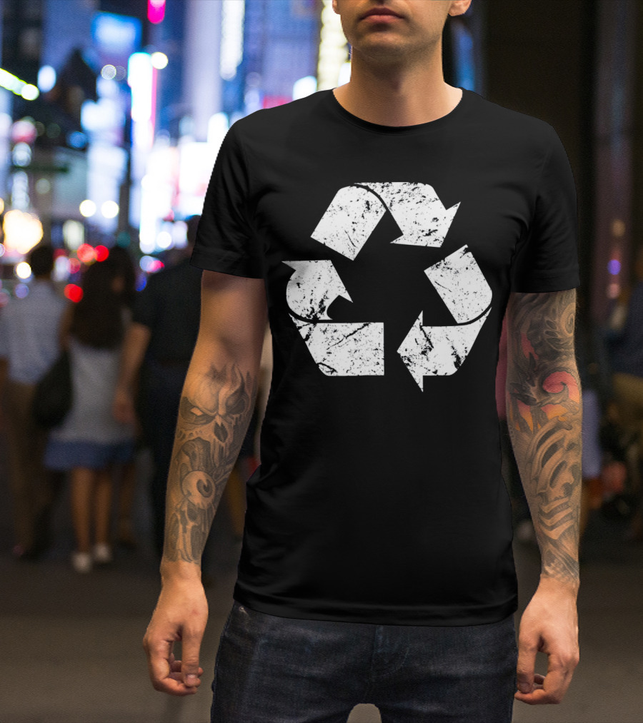 Earth Day Vintage White Recycle T-Shirt