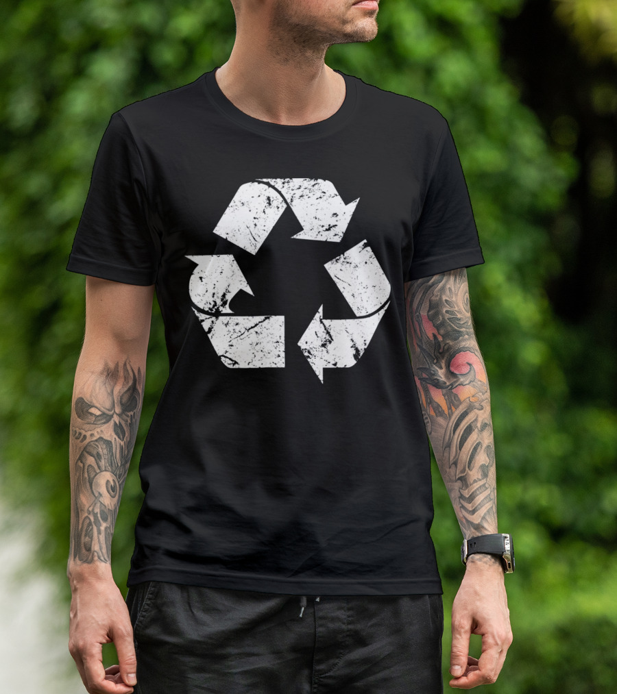 Earth Day Vintage White Recycle T-Shirt
