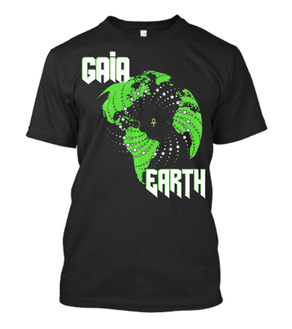 Gaia Earth Ankh Starry Globe T-Shirt
