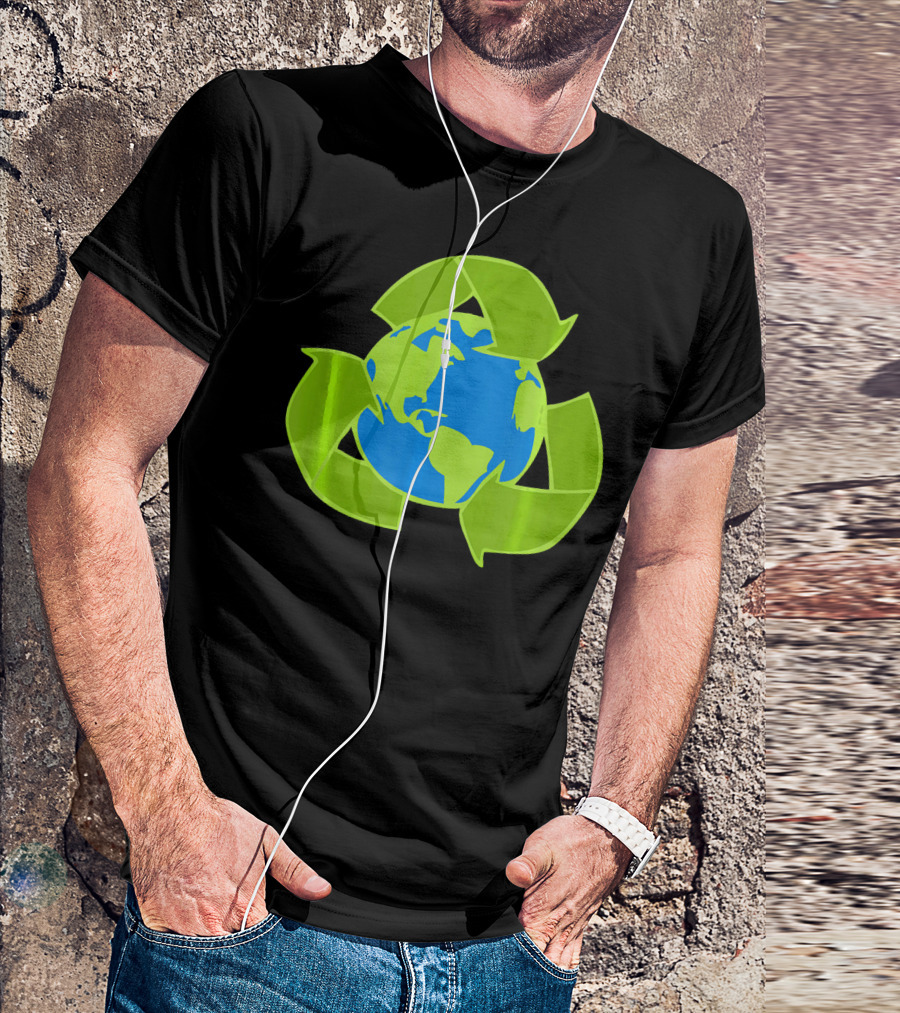 Planet Earth Recycle Symbol Env Eco-Friendly T-Shirt