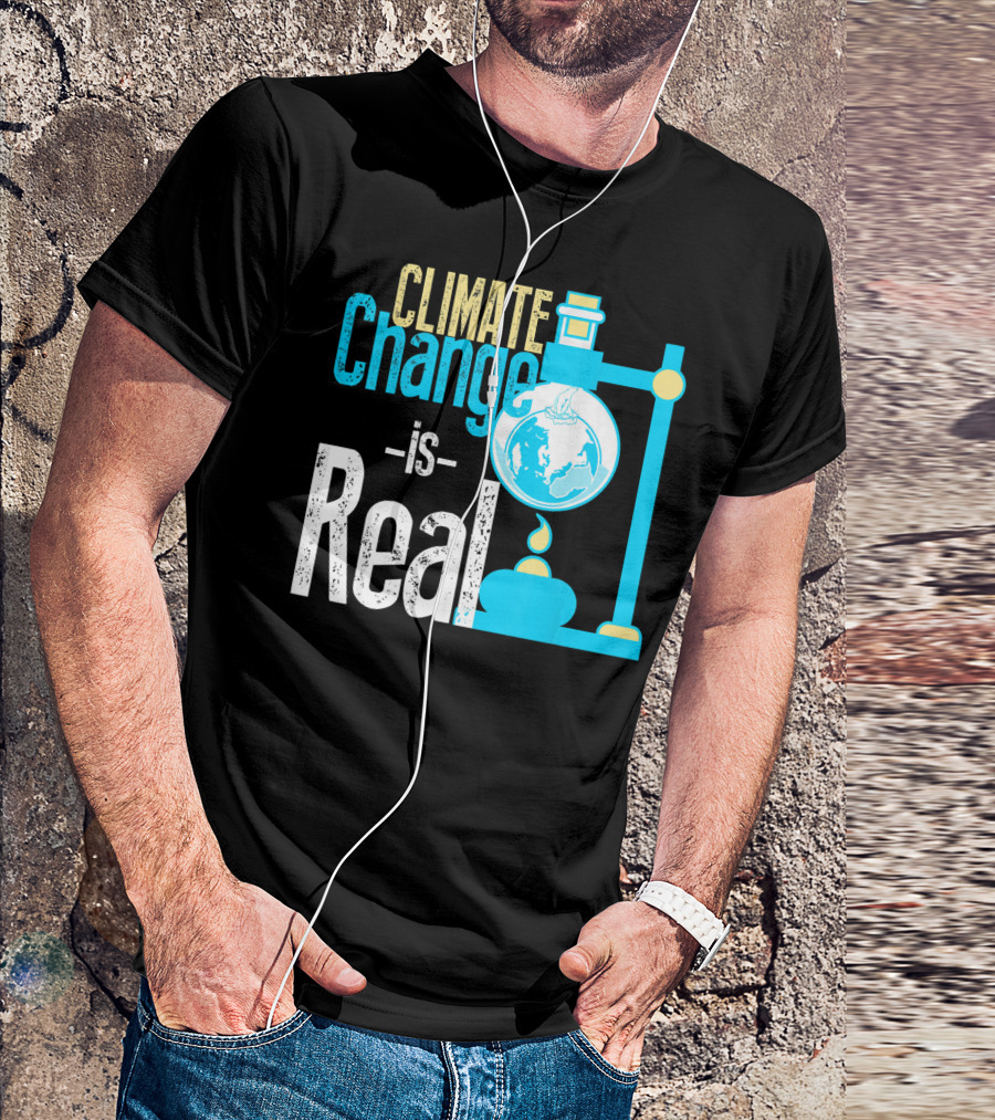 Climate Change Is Real Earth On Fire Scientific T-Shirt