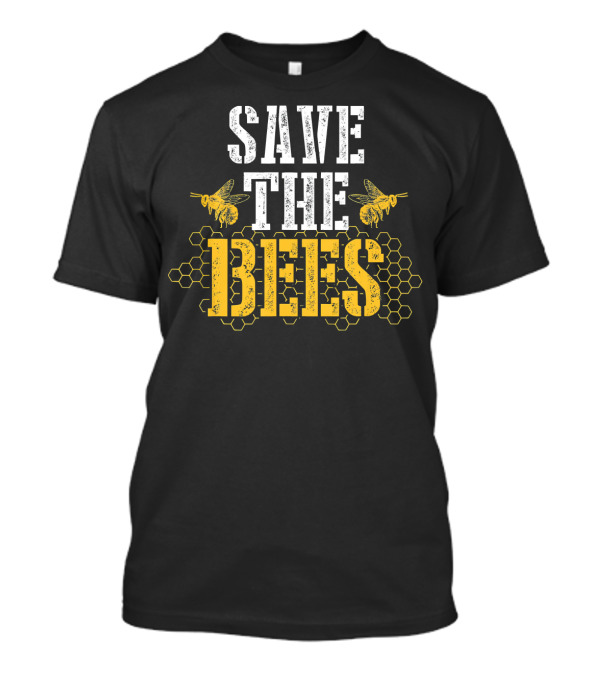 Save The Bees Honeycomb Earth Day Environmental Awareness T-Shirt