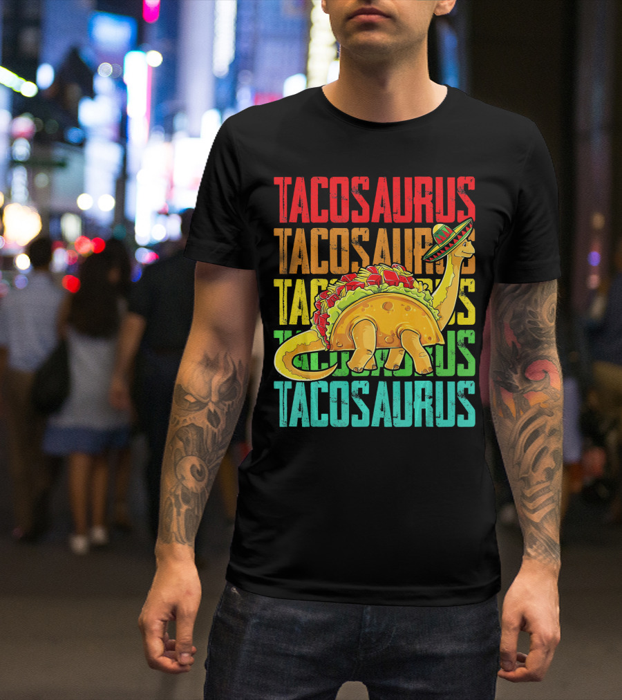 Tacosaurus Sombrero Dinosaur Taco Mexican Fiesta T-Shirt