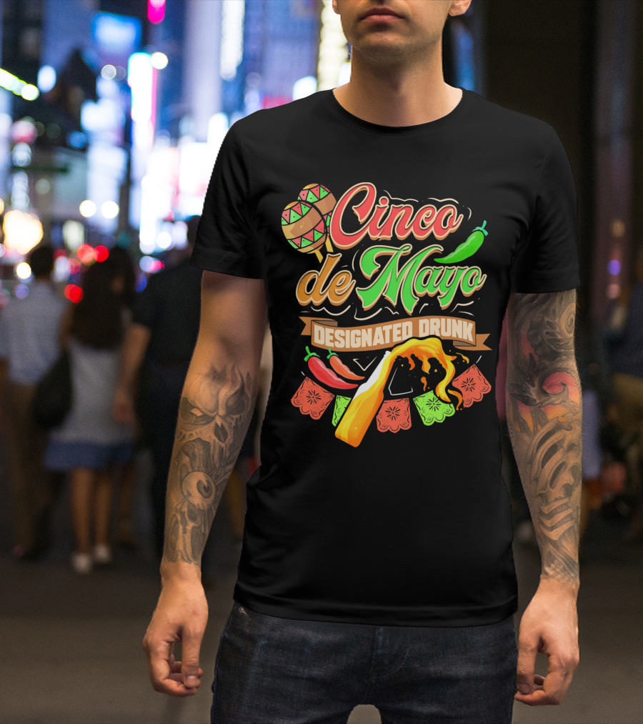 Cinco De Mayo Designated Drunk Peppers Beer Fiesta T-Shirt
