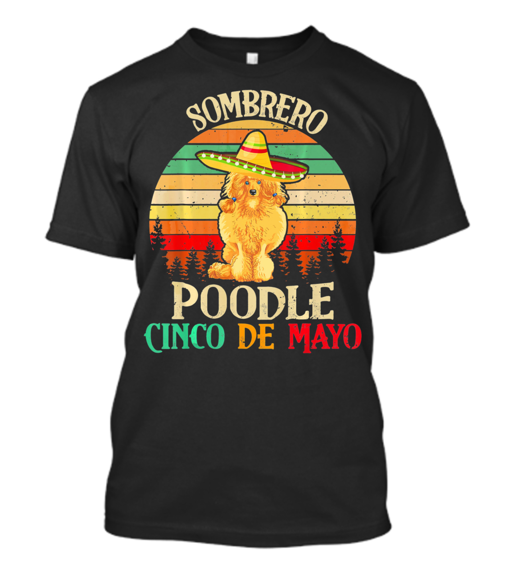 Sombrero Poodle Cinco De Mayo Vintage T-Shirt