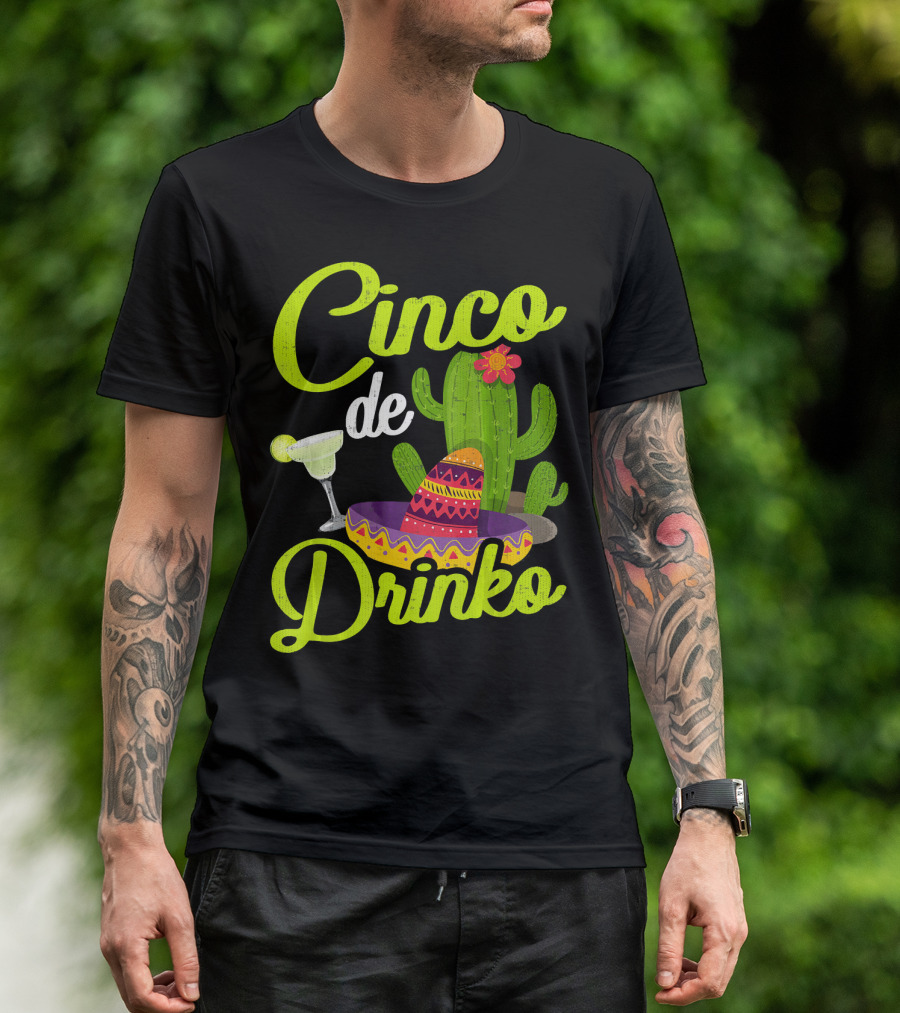 Cinco De Drinko Sombrero Cactus Margarita T-Shirt