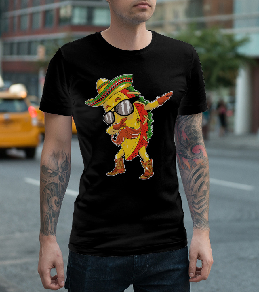 Funny Taco Dabbing Sombrero Cinco de Mayo T-Shirt