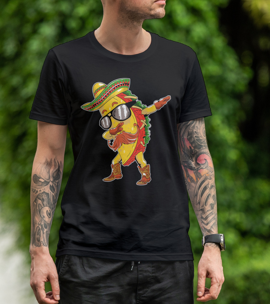 Funny Taco Dabbing Sombrero Cinco De Mayo T-Shirt