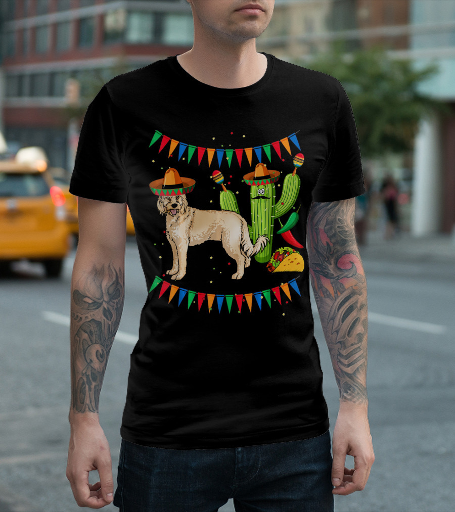 Sombrero Cockapoo Dog Mexico Cinco De Mayo Fiesta Cactus Taco Party T-Shirt