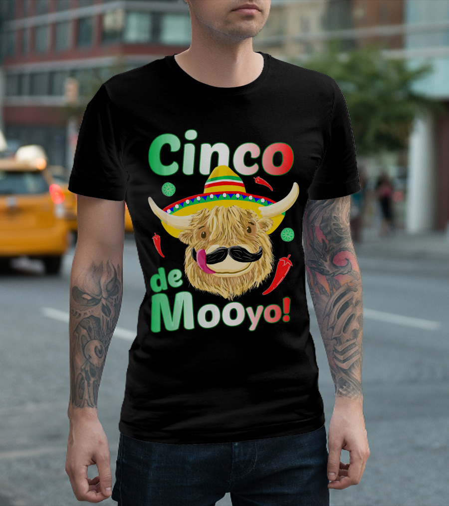 Cinco de Mooyo Scottish Highland Cow Fiesta T-Shirt