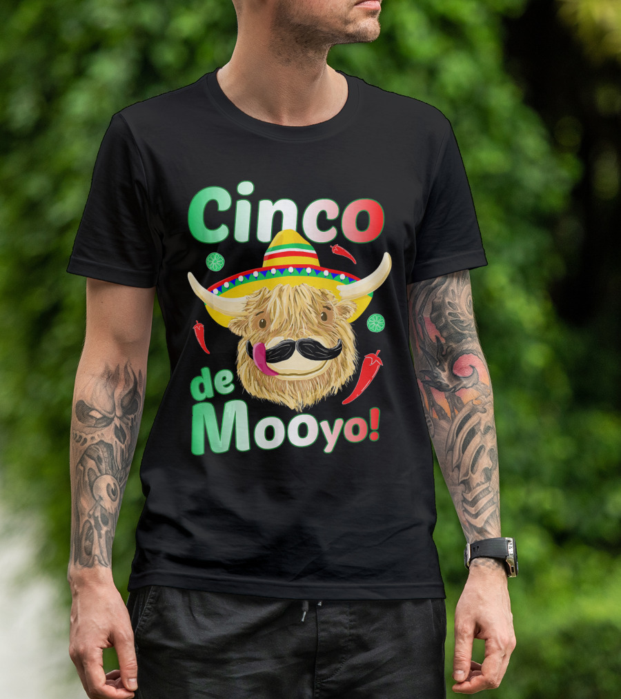 Cinco De Mooyo Scottish Highland Cow Fiesta T-Shirt