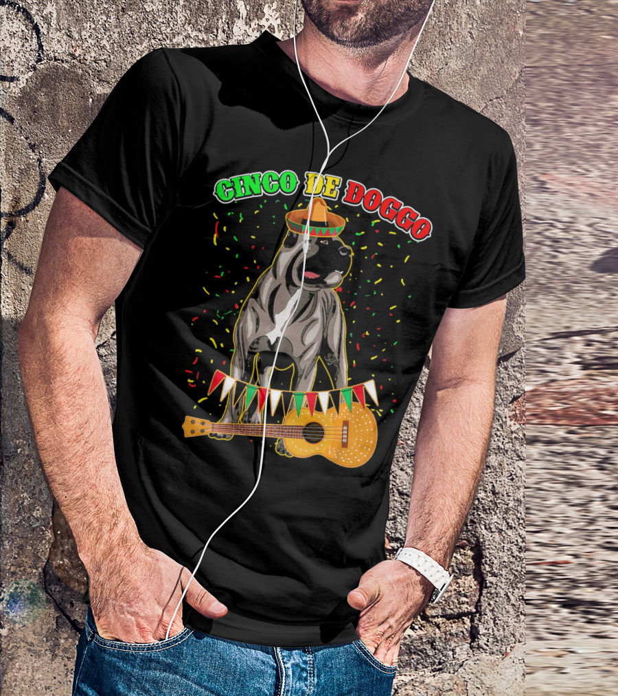 Cinco De Mayo Doggo Cane Corso Sombrero Guitar Festival T-Shirt