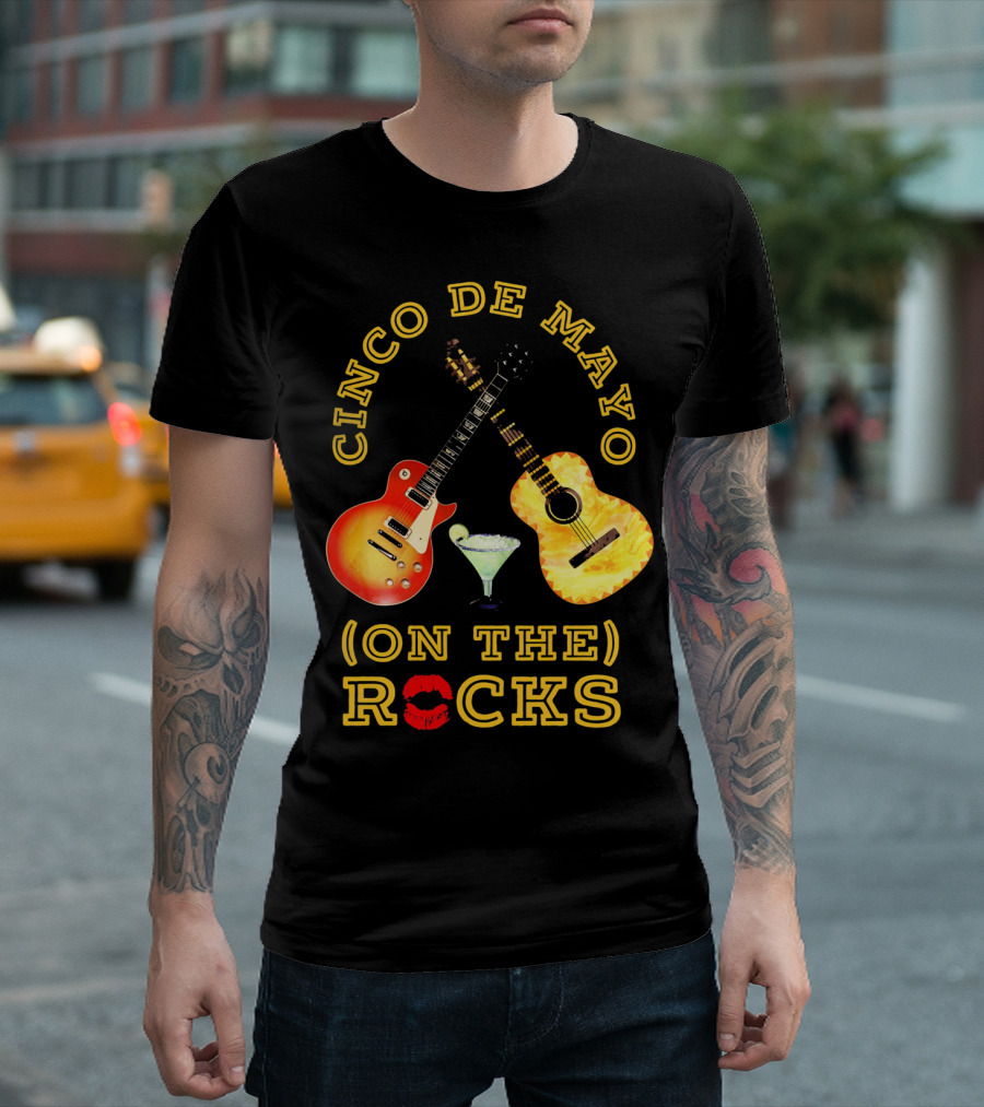 Cinco De Mayo On The Rocks Guitars Margarita T-Shirt