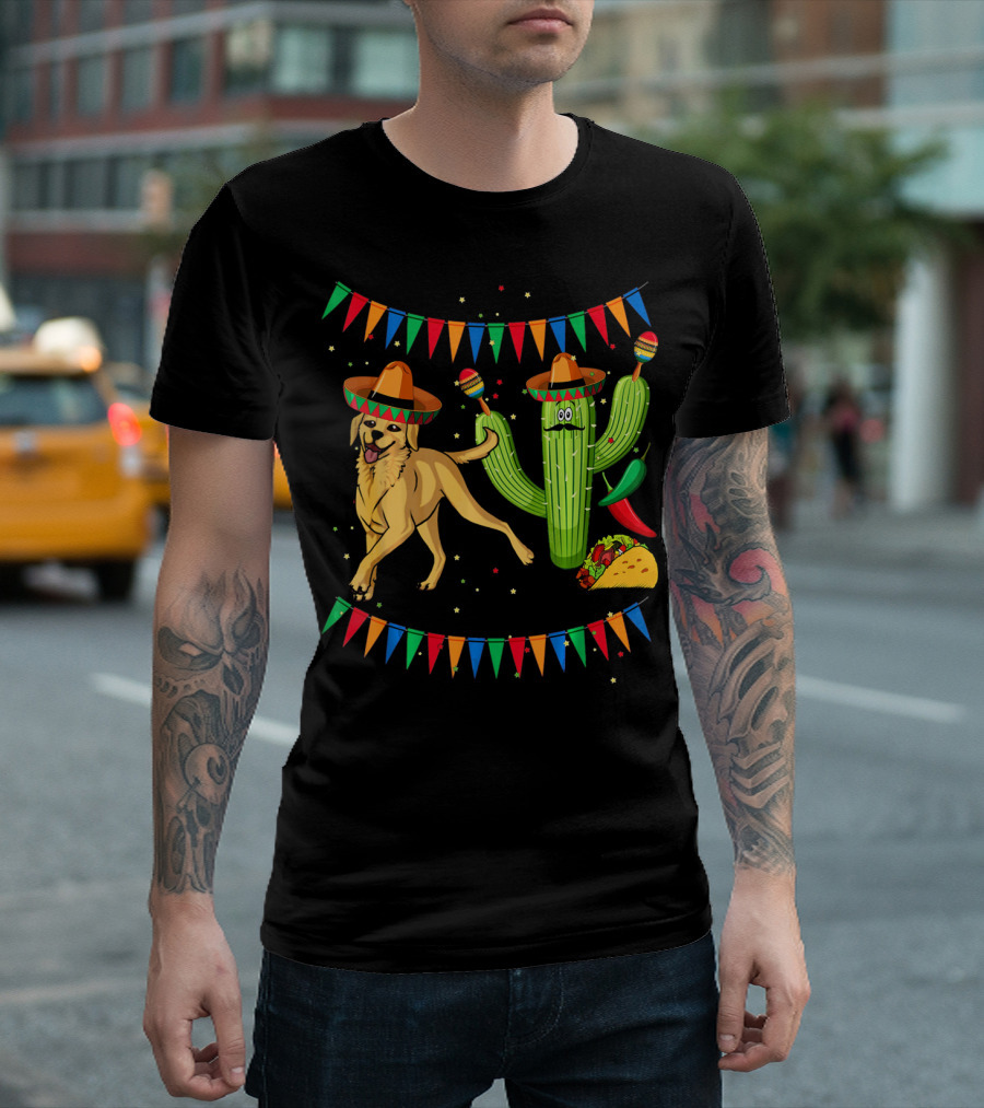 Sombrero Labrador Retriever Cactus Maracas Mexico Fiesta Taco T-Shirt