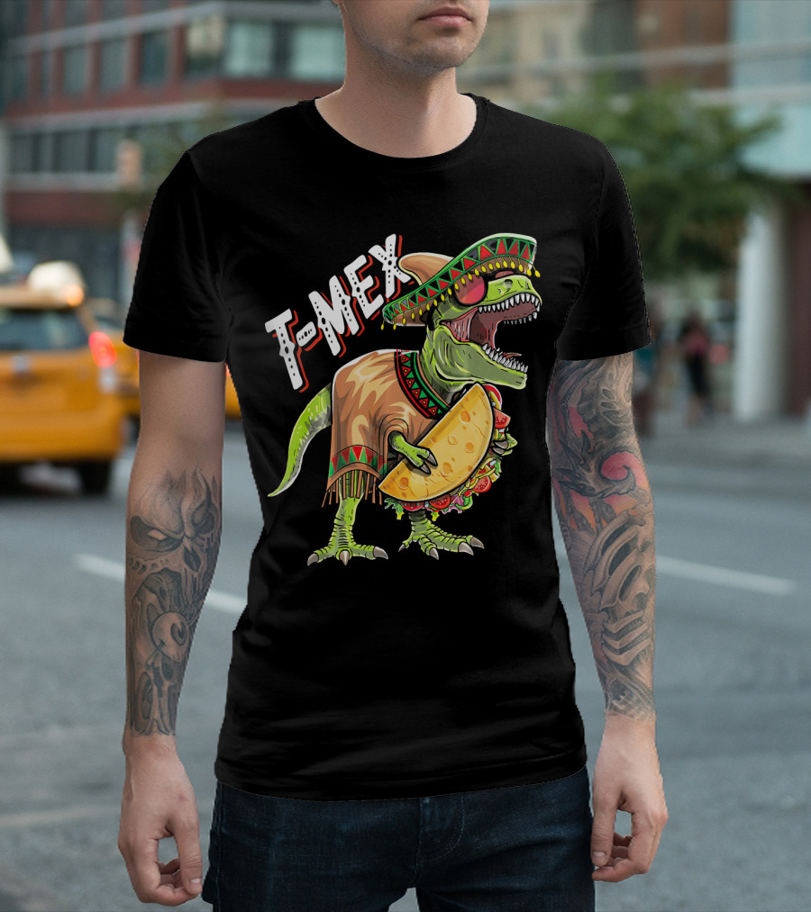 T-Mex Cinco de Mayo Dinosaur Taco Fiesta T-Shirt