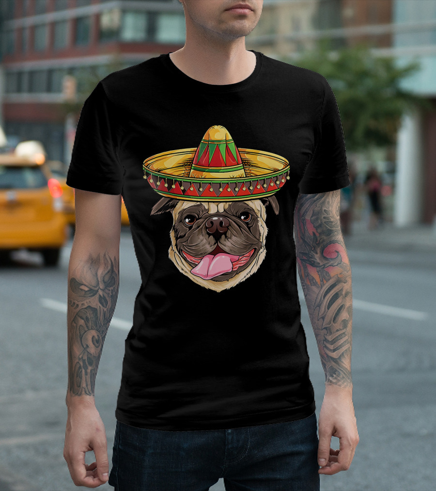 Cinco De Mayo Sombrero Pug T-Shirt
