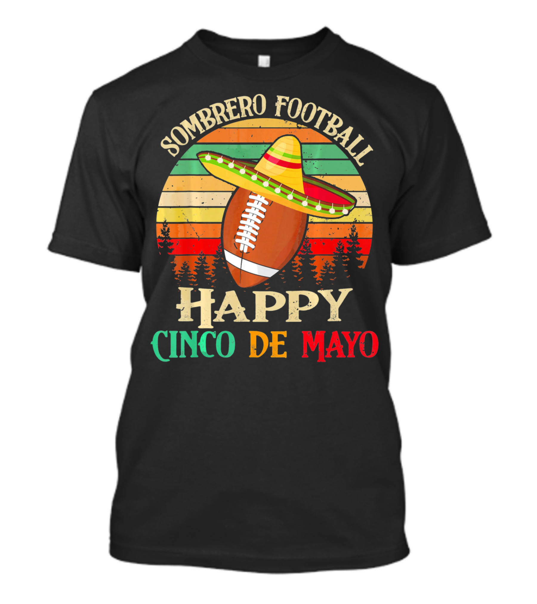 Sombrero Football Happy Cinco De Mayo T-Shirt