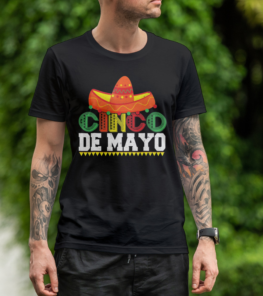 Cinco De Mayo Sombrero Colorful Festive Mexican T-Shirt