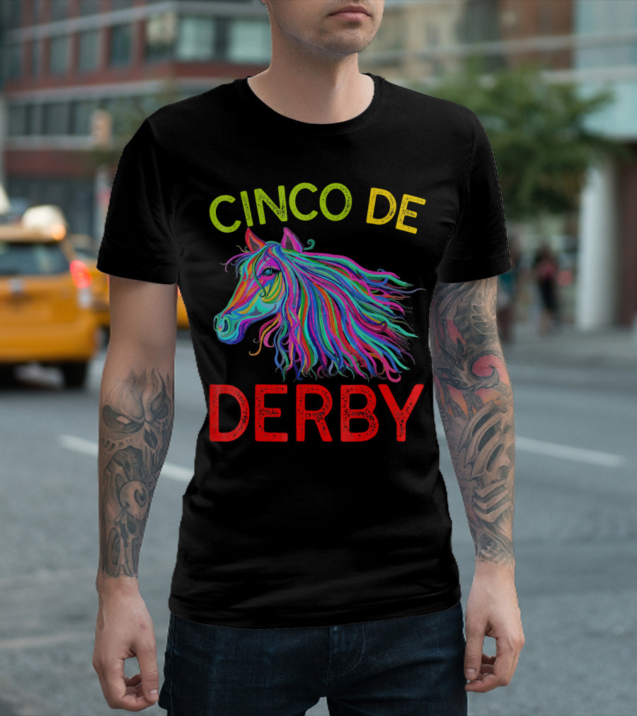 Cinco De Derby Colorful Horse T-Shirt