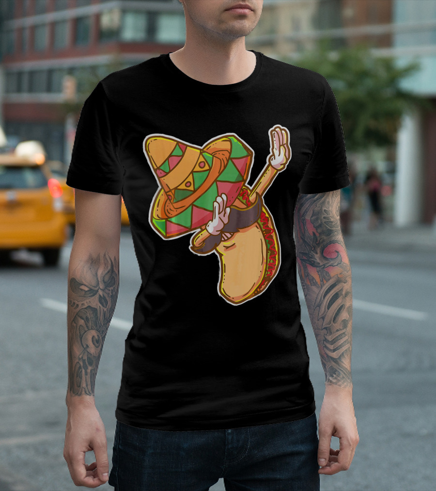 Cinco De Mayo Dabbing Taco With Sombrero T-Shirt