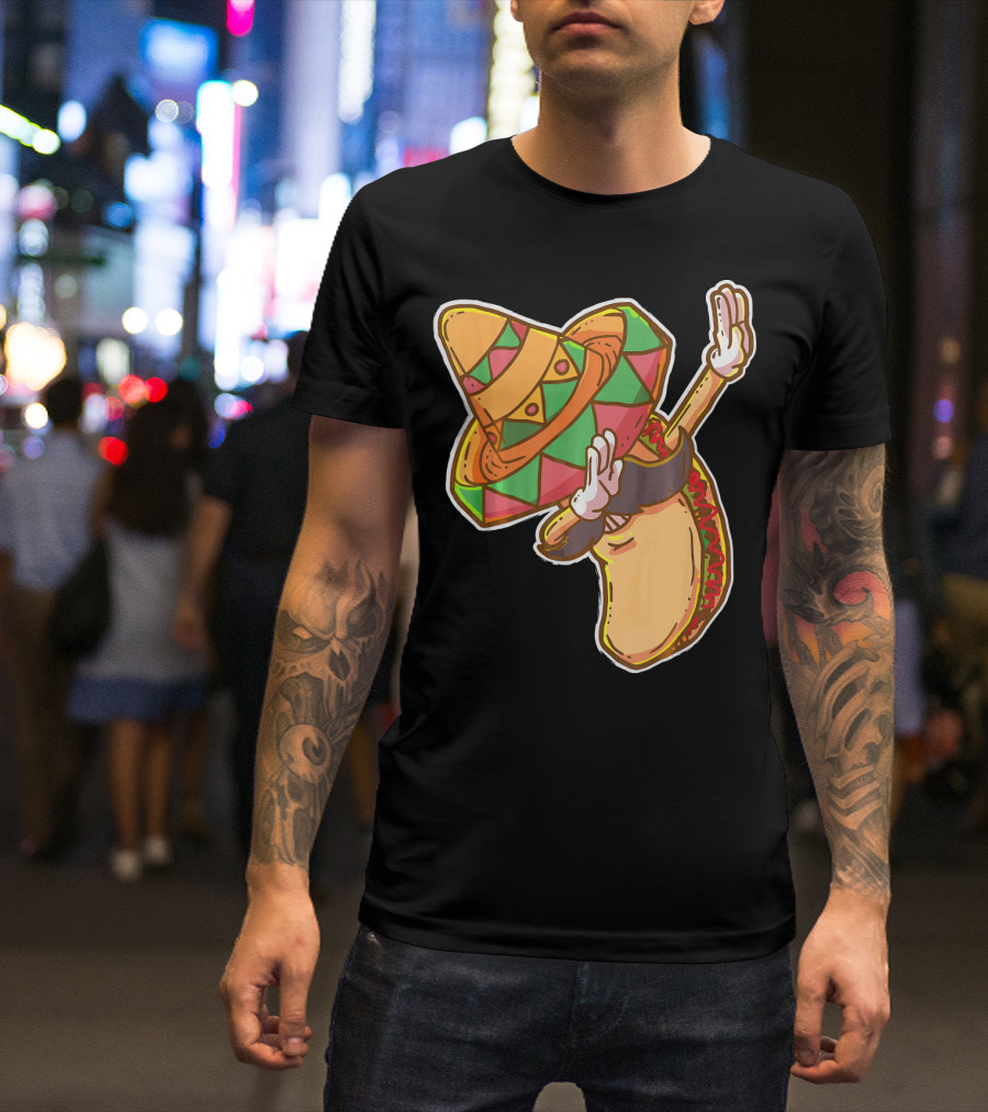 Cinco De Mayo Dabbing Taco With Sombrero T-Shirt