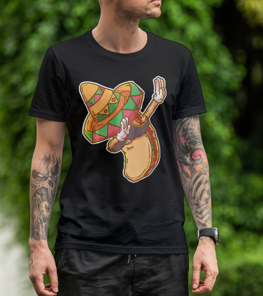 Cinco De Mayo Dabbing Taco With Sombrero T-Shirt